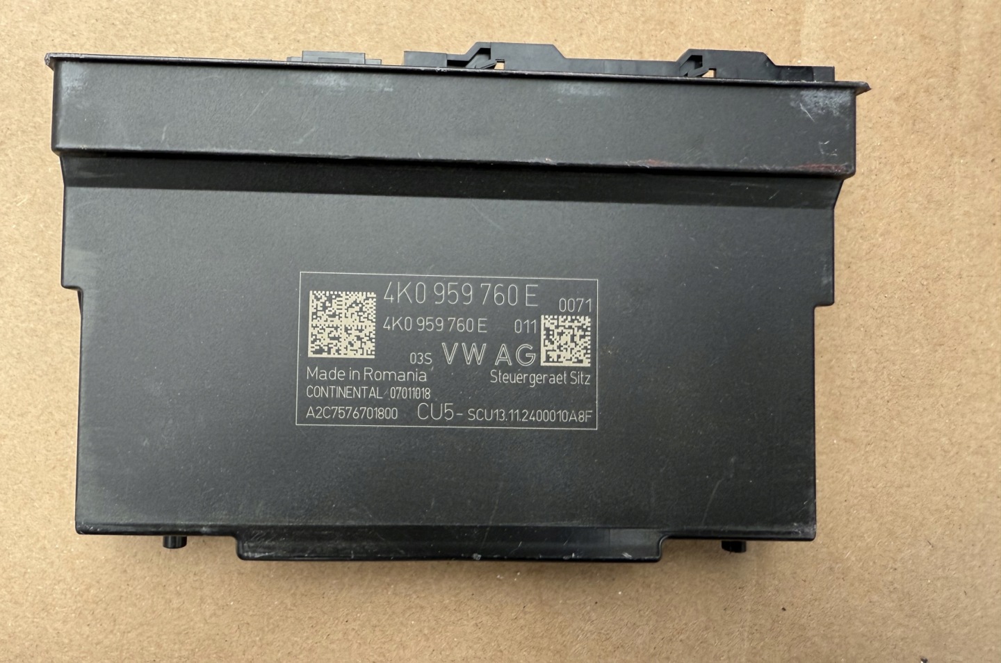 Gebrauchtes Audi Sitzsteuergerät 4K0959760E für die Sitzverstellung