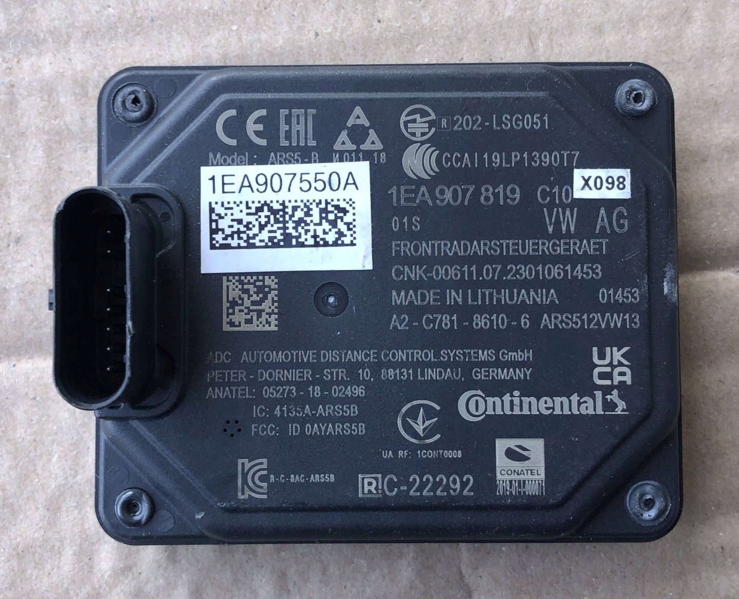 VW ID.3 ACC Radar 1EA907550A für aktiven Tempomat